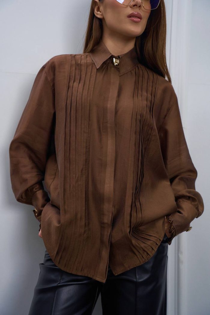 Блуза подвійна планка шоколад - Зображення 10
