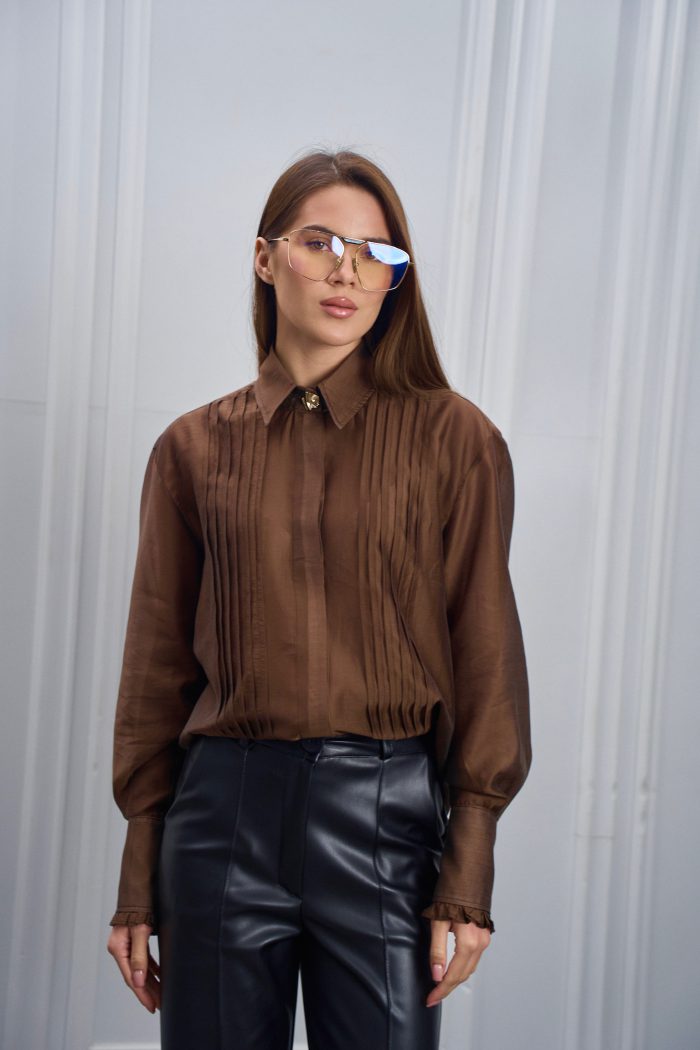 Блуза подвійна планка шоколад - Зображення 5