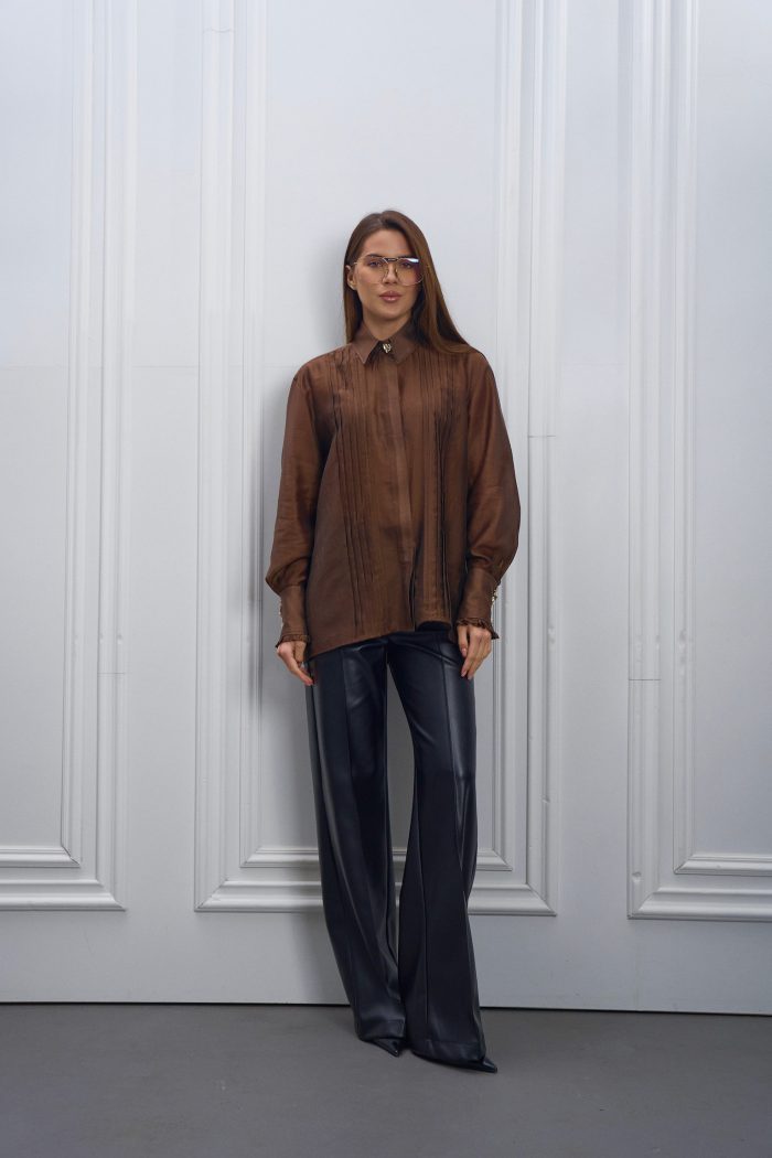 Блуза подвійна планка шоколад - Зображення 13