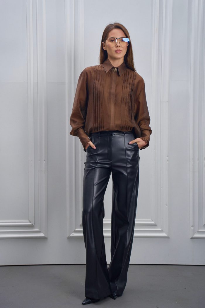 Блуза подвійна планка шоколад - Зображення 11