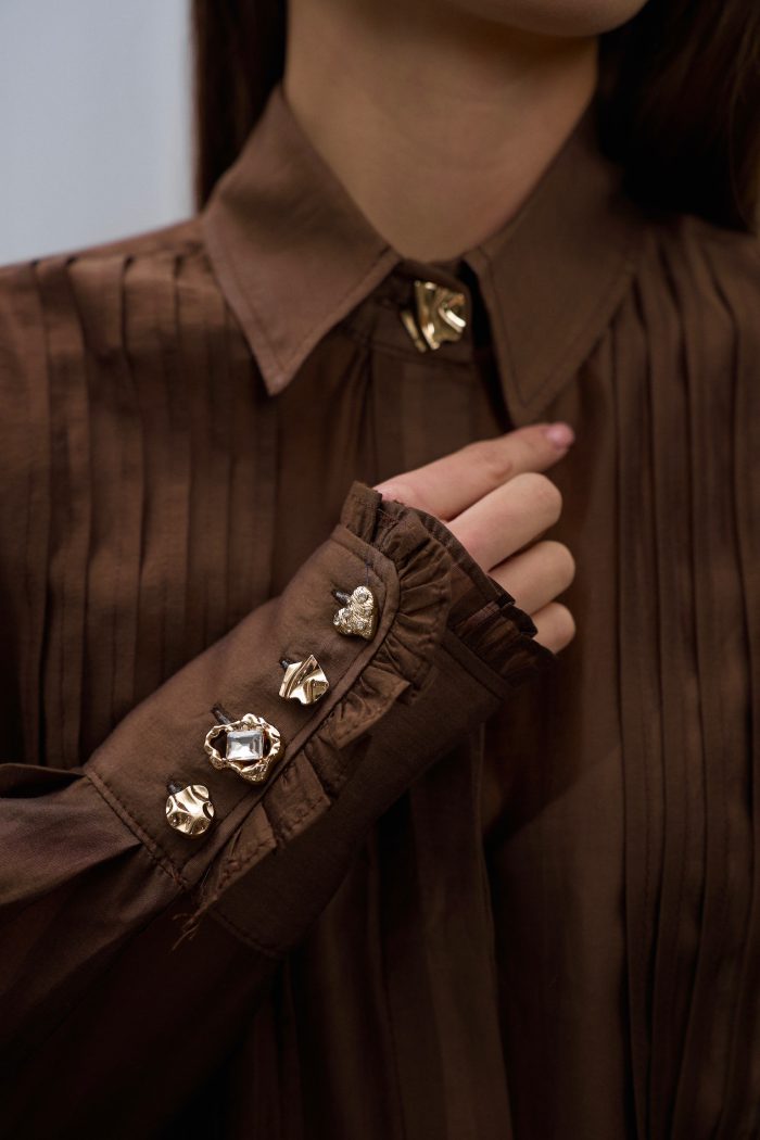 Блуза подвійна планка шоколад - Зображення 8