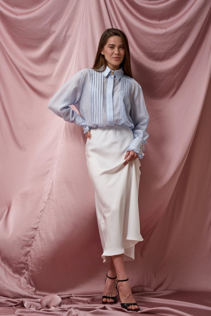 Спідниця шовк білий - Зображення 7