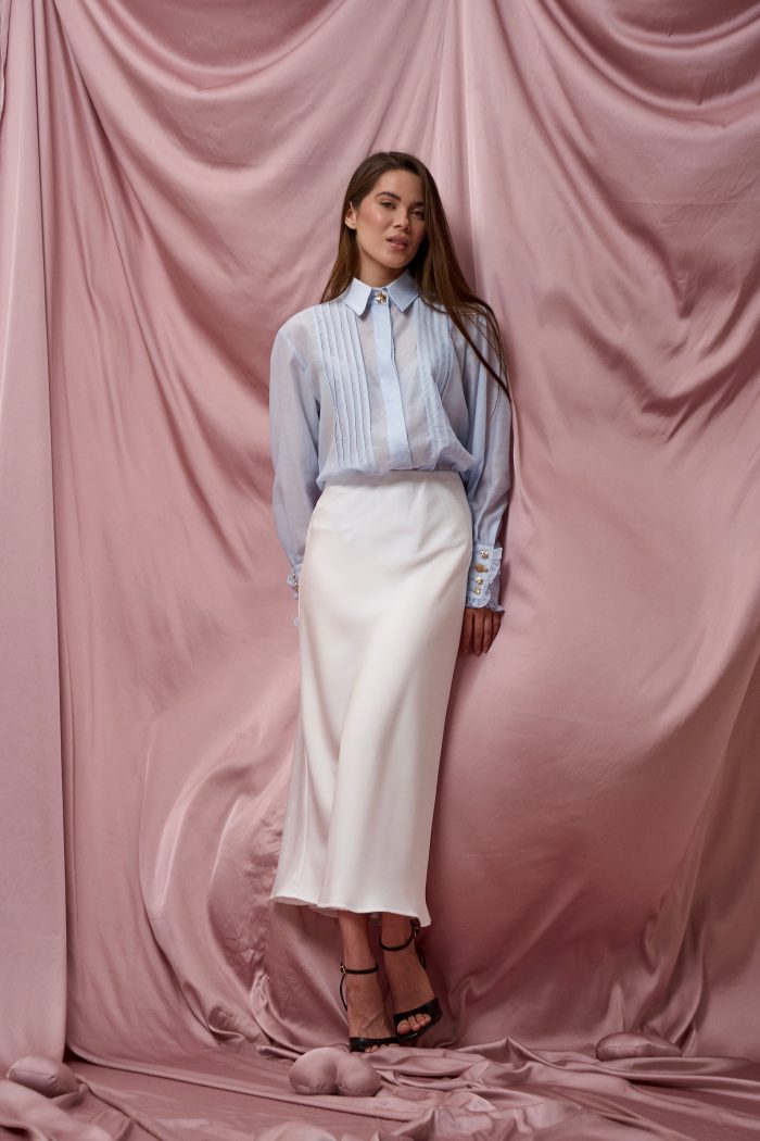 Спідниця шовк білий - Зображення 4