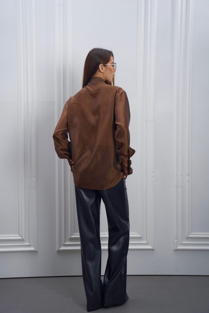 Блуза подвійна планка шоколад - Зображення 14