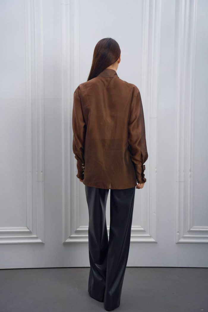 Блуза подвійна планка шоколад - Зображення 16