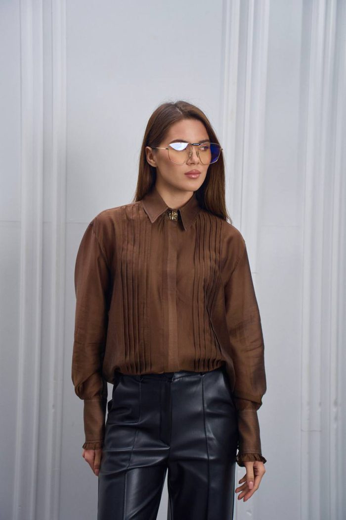 Блуза подвійна планка шоколад - Зображення 9