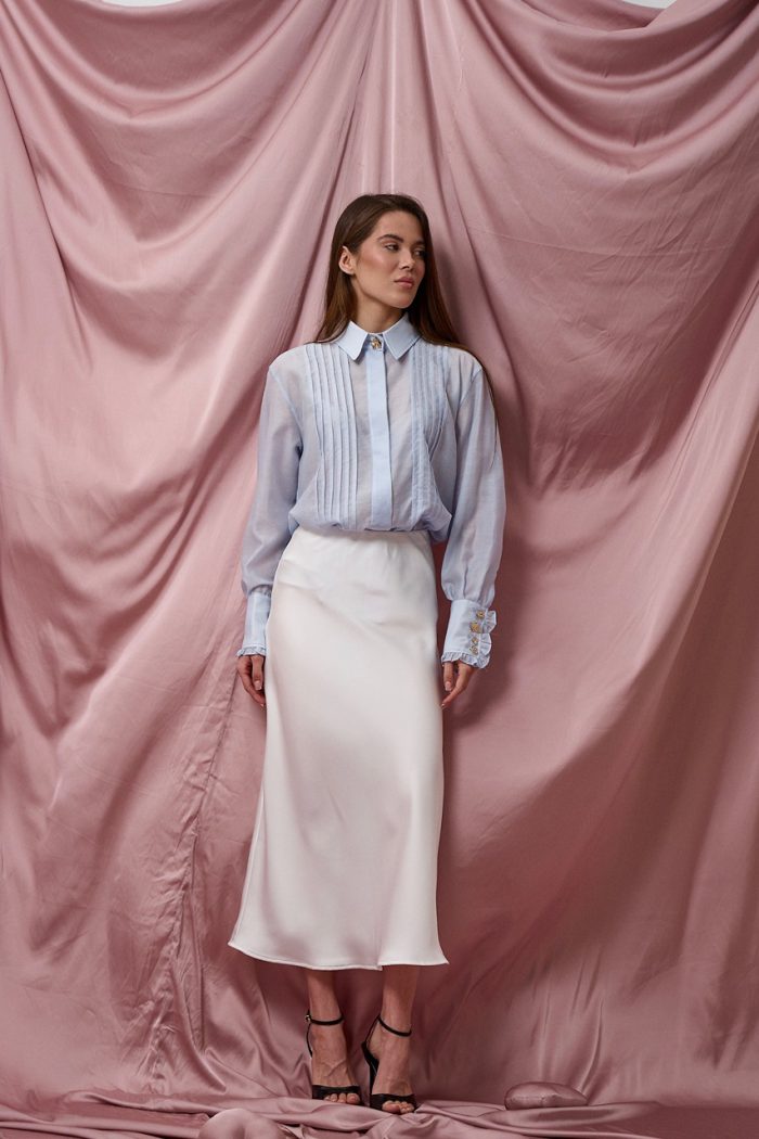 Спідниця шовк білий - Зображення 3