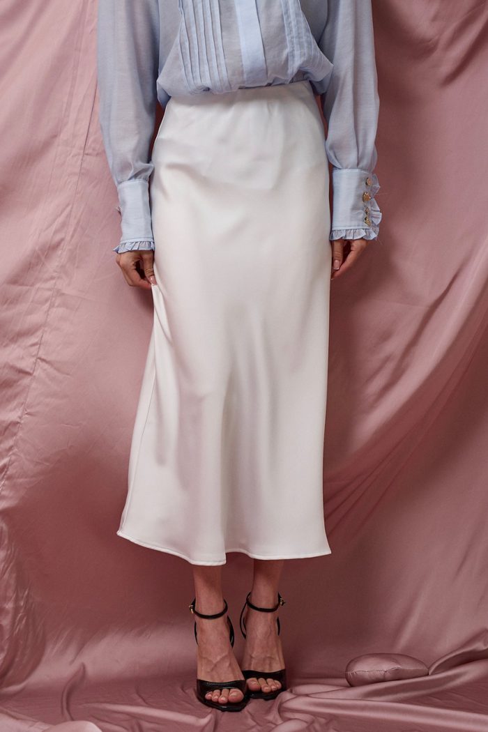 Спідниця шовк білий - Зображення 2
