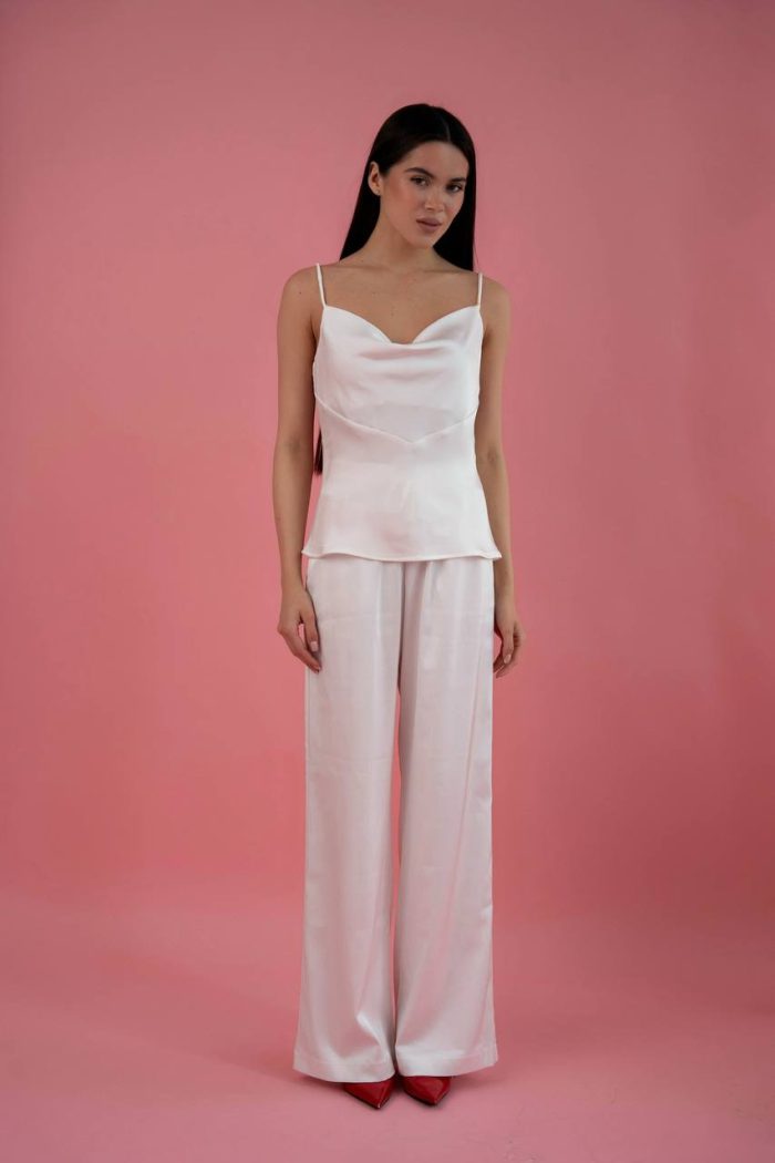 Штани шовк білий - Зображення 3