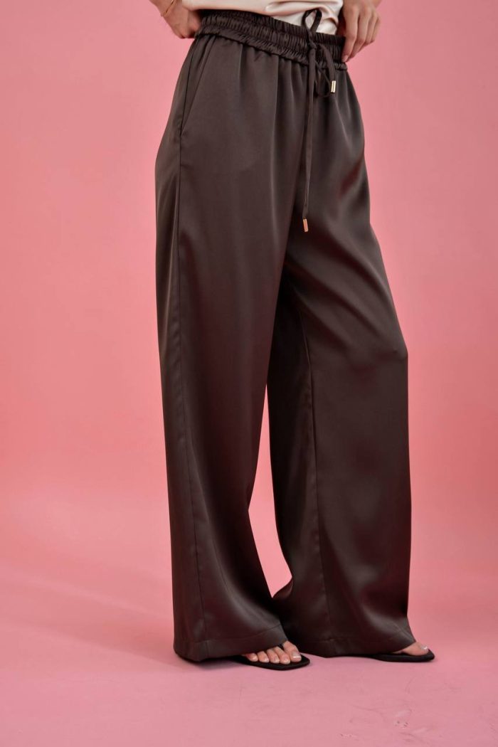 Штани шовк шоколад темний - Зображення 3