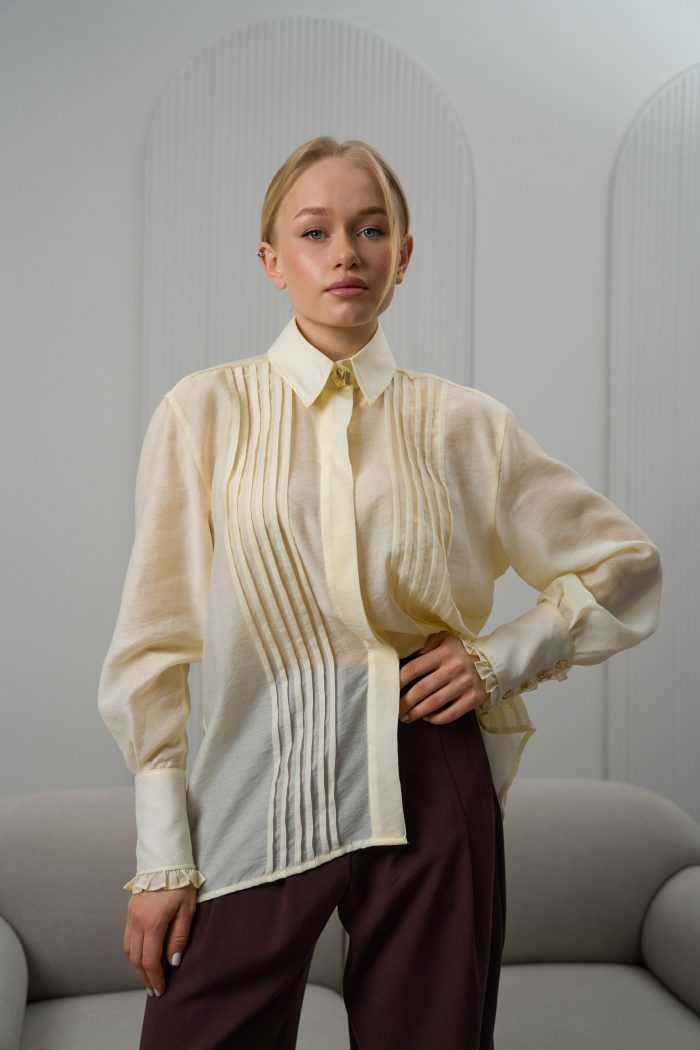 Блуза подвійна планка жовтий - Зображення 2