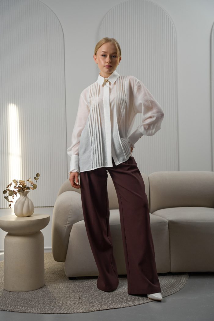 Блуза подвійна планка білий - Зображення 7