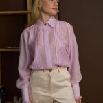 Блуза подвійна планка бузковий