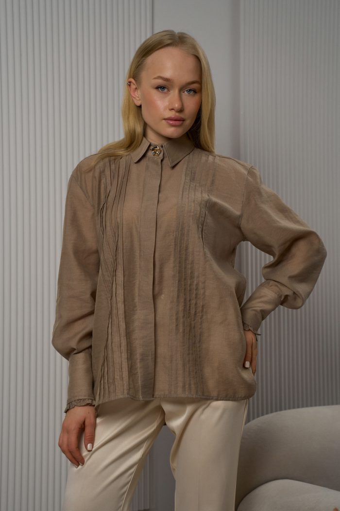Блуза подвійна планка какао - Зображення 2