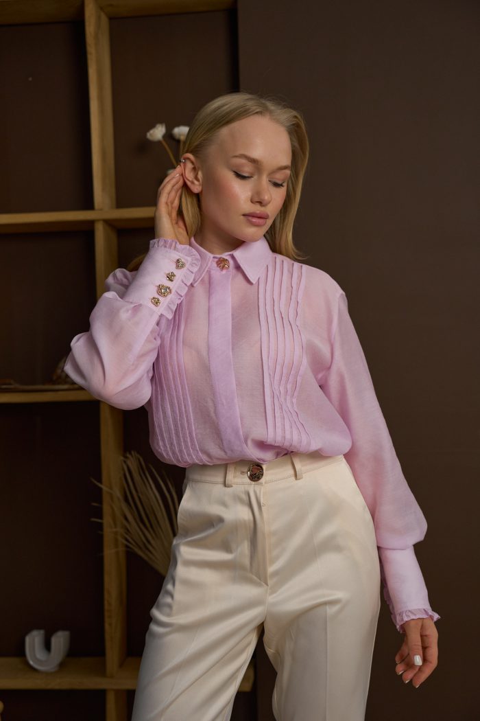 Блуза подвійна планка бузковий - Зображення 3