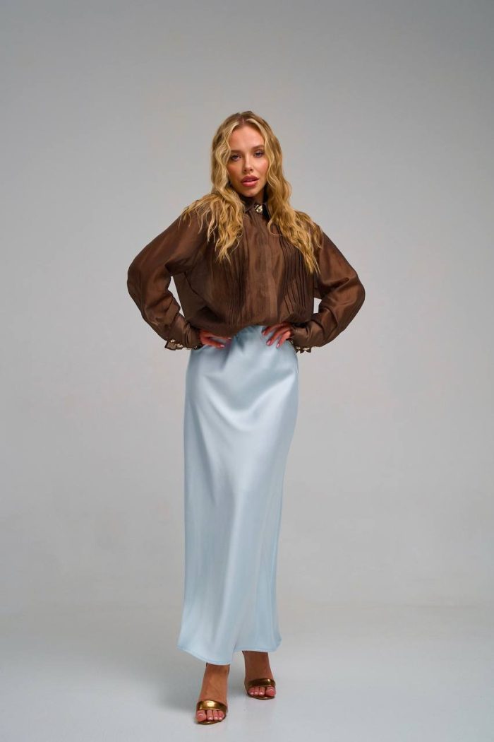 Спідниця шовк блакитний - Зображення 3