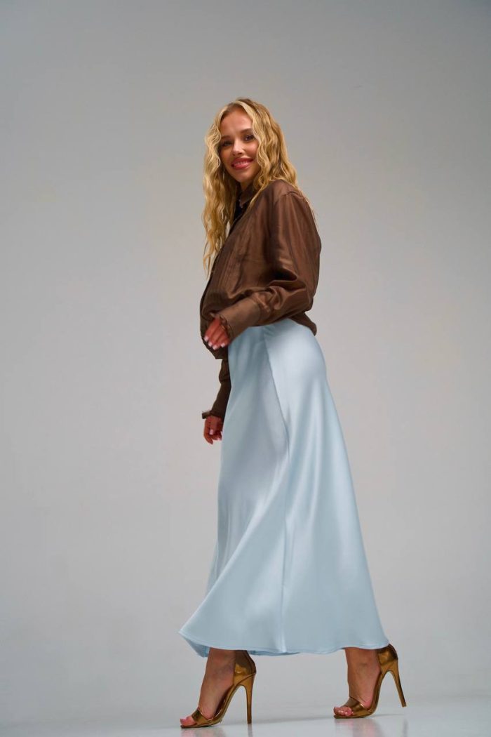 Спідниця шовк блакитний - Зображення 6