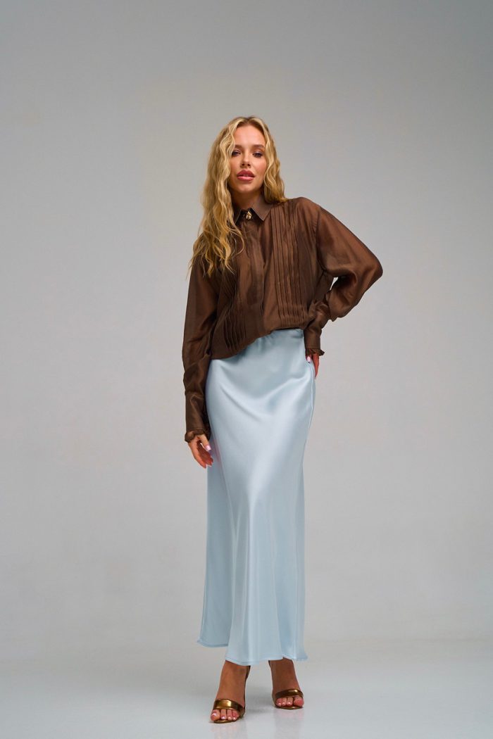Спідниця шовк блакитний - Зображення 5