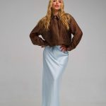 Спідниця шовк блакитний