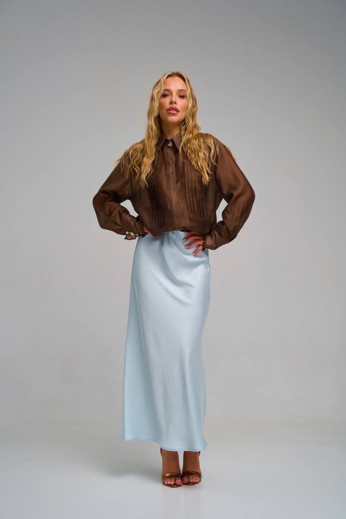 Спідниця шовк блакитний - Зображення 9