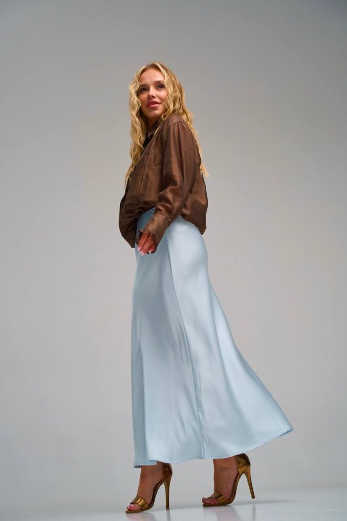 Спідниця шовк блакитний - Зображення 4