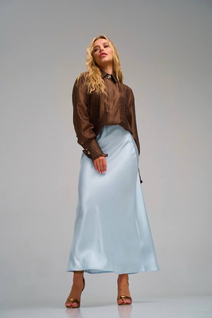 Спідниця шовк блакитний - Зображення 13