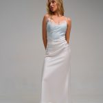 Плаття атлас двохкольорове біло-блак.