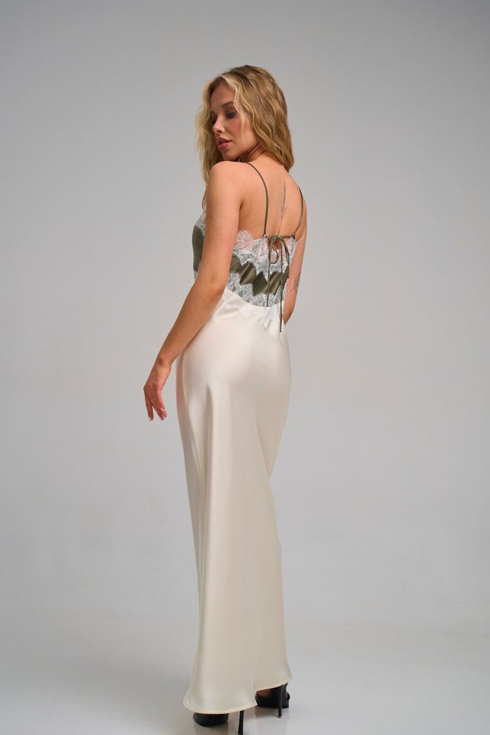 Плаття атлас двохкольорове мол.-оливка - Зображення 9