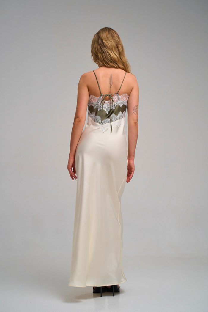 Плаття атлас двохкольорове мол.-оливка - Зображення 11