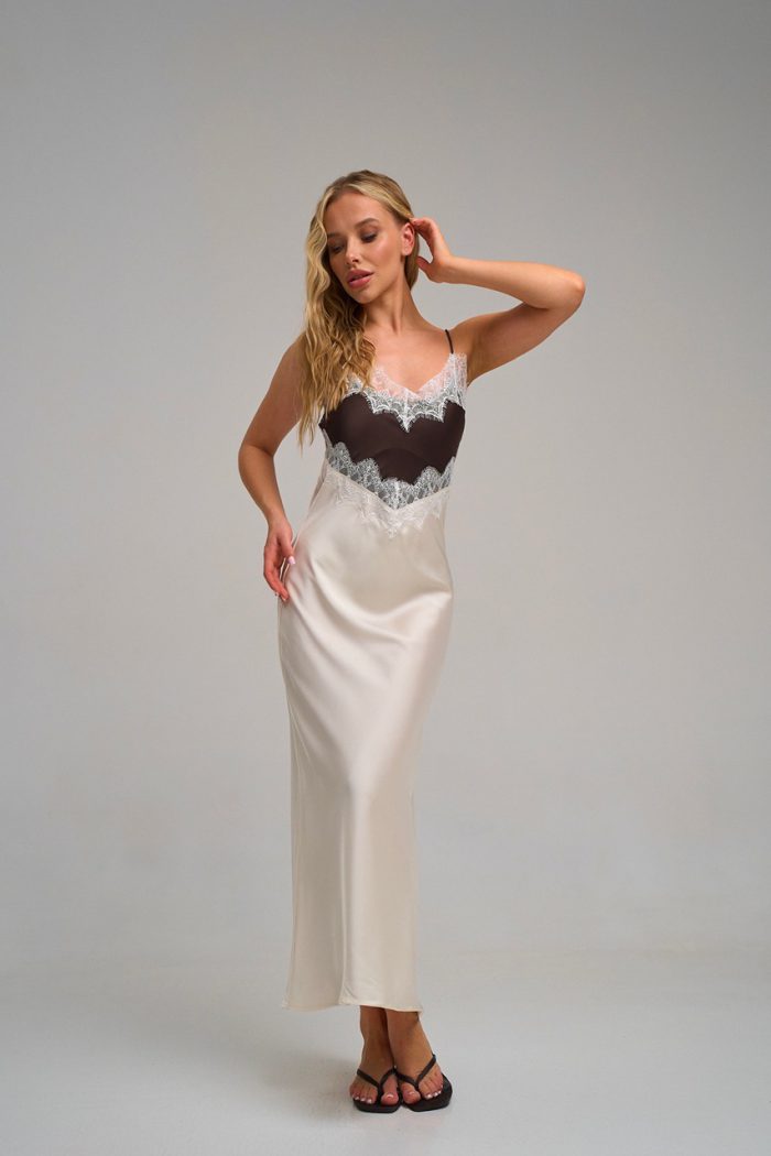 Плаття атлас двохкольорове мол.-шоко. - Зображення 7