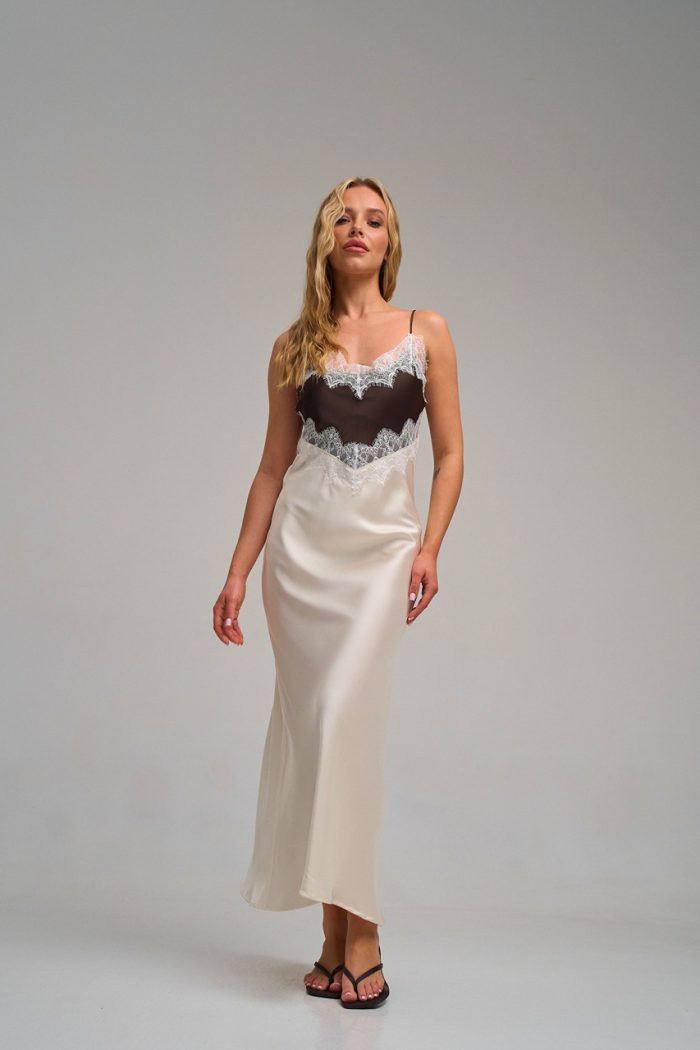 Плаття атлас двохкольорове мол.-шоко. - Зображення 12