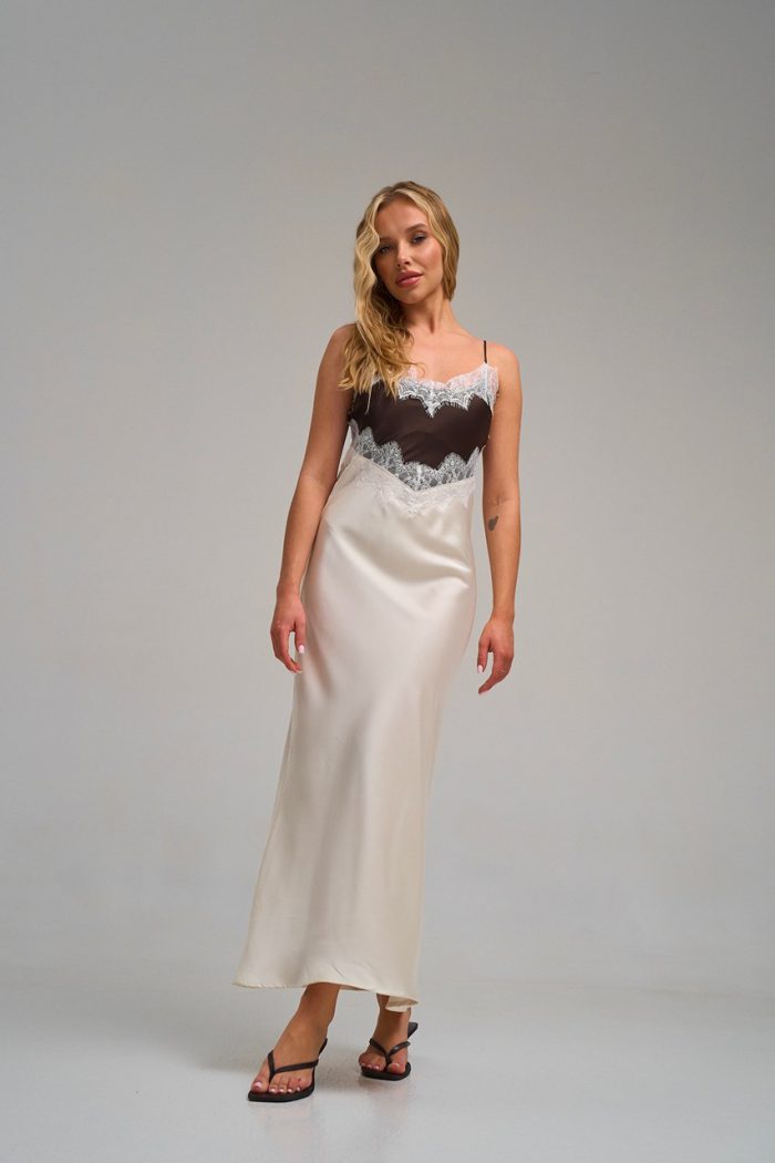 Плаття атлас двохкольорове мол.-шоко. - Зображення 11