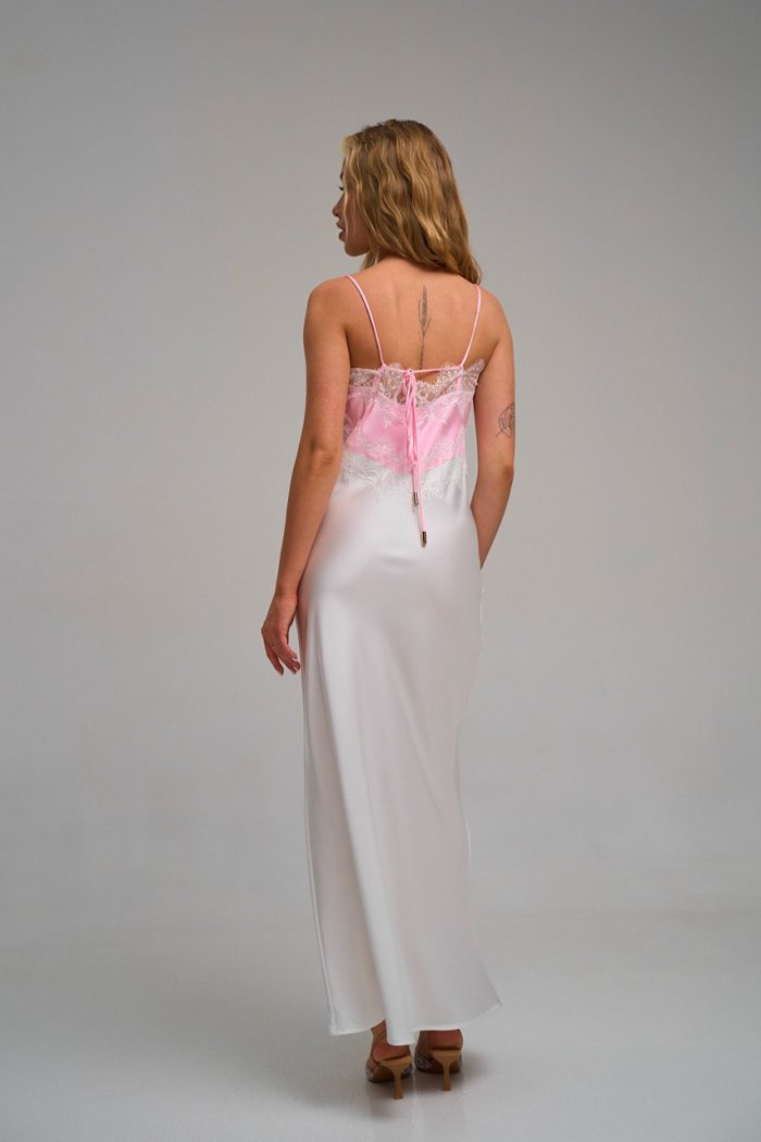 Плаття атлас двохкольорове біло-рож. - Зображення 10