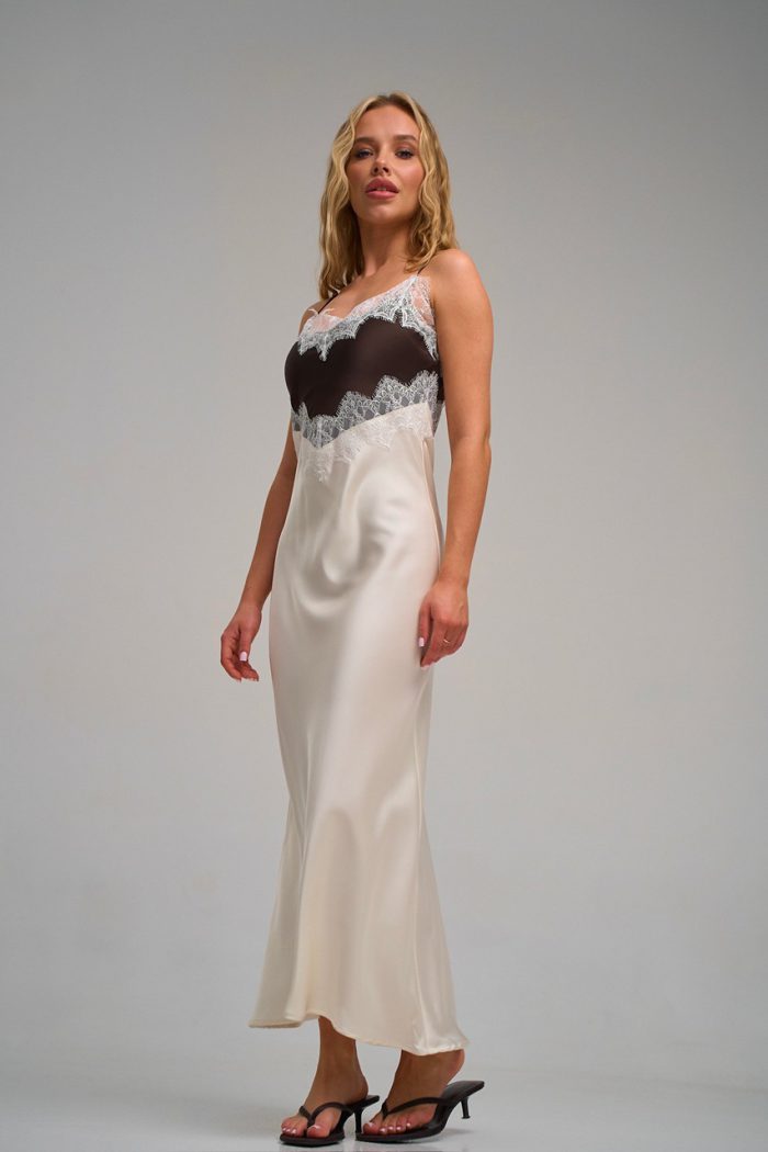 Плаття атлас двохкольорове мол.-шоко. - Зображення 9