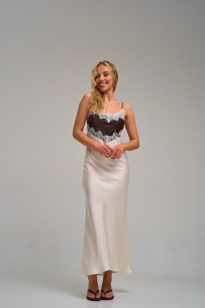 Плаття атлас двохкольорове мол.-шоко. - Зображення 13