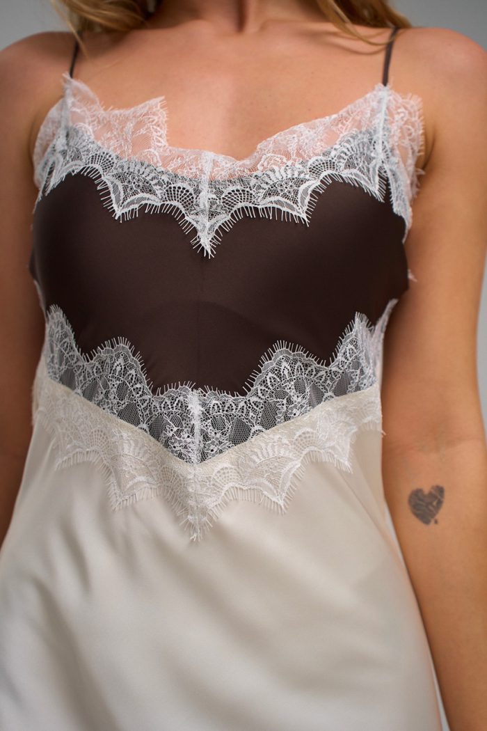 Плаття атлас двохкольорове мол.-шоко. - Зображення 4