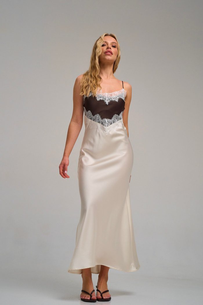 Плаття атлас двохкольорове мол.-шоко. - Зображення 10