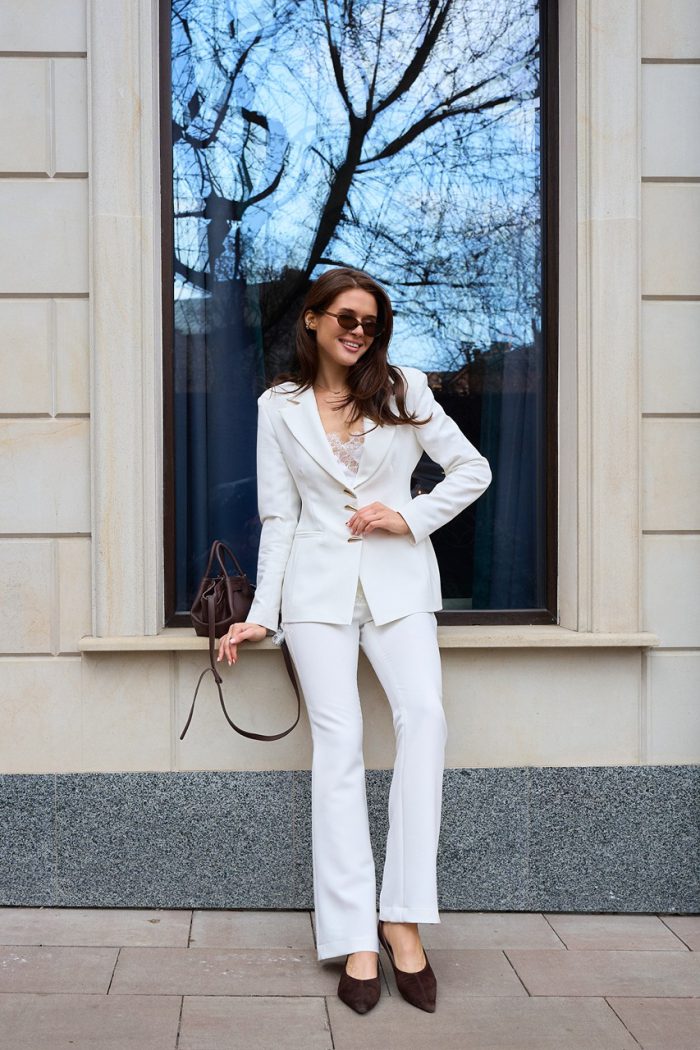 Сілуетний костюм молочний - Зображення 15