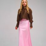 Спідниця шовк рожевий