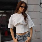 Футболка корсетна білий